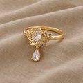 Radiant Lotus Ring with Zirconia