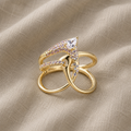 Radiant Carved Ring with Zirconia