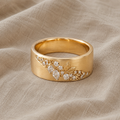 Timeless Leaf Ring in Gold-Tone with Zirconia