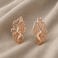 Vintage Rose Gold-Tone Flower Earrings